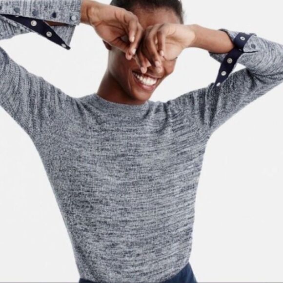 J. Crew ribbed pullover sweater with snap sleeves. Size S. - Picture 12 of 13